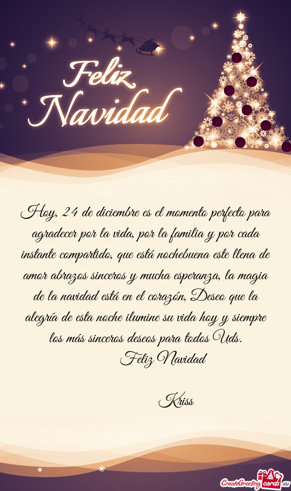 Hoy, 24 de diciembre es el momento perfecto para agradecer por la vida, por la familia y por cada in