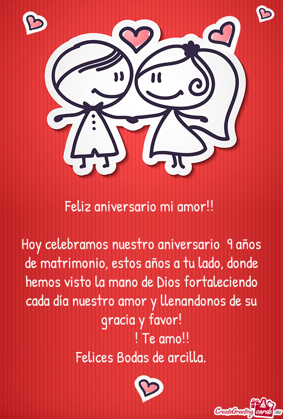 Hoy celebramos nuestro aniversario 9 años de matrimonio, estos años a tu lado, donde hemos visto