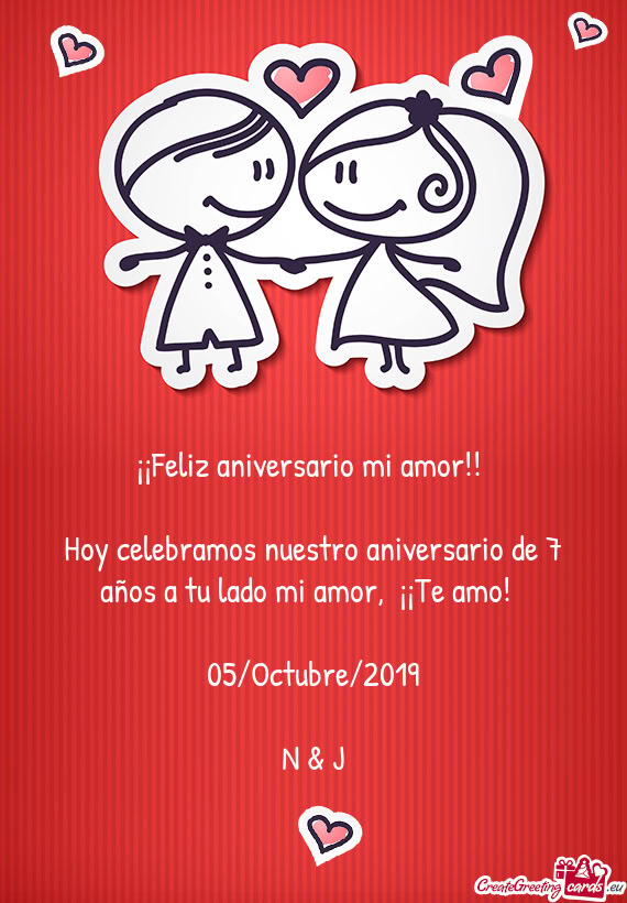 Hoy celebramos nuestro aniversario de 7 años a tu lado mi amor, ¡¡Te amo! 💕