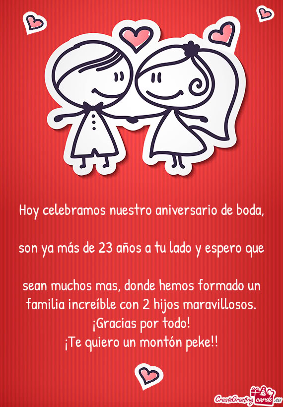 Hoy celebramos nuestro aniversario de boda