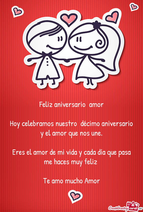 Hoy celebramos nuestro décimo aniversario y el amor que nos une