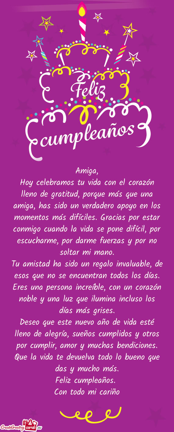 Hoy celebramos tu vida con el corazón lleno de gratitud, porque más que una amiga, has sido un ver