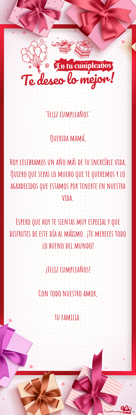 Hoy celebramos un año más de tu increíble vida, Quiero que sepas lo mucho que te queremos y lo ag