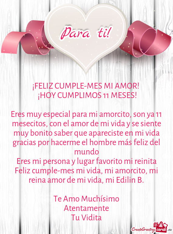 ❤️¡HOY CUMPLIMOS 11 MESES!❤️