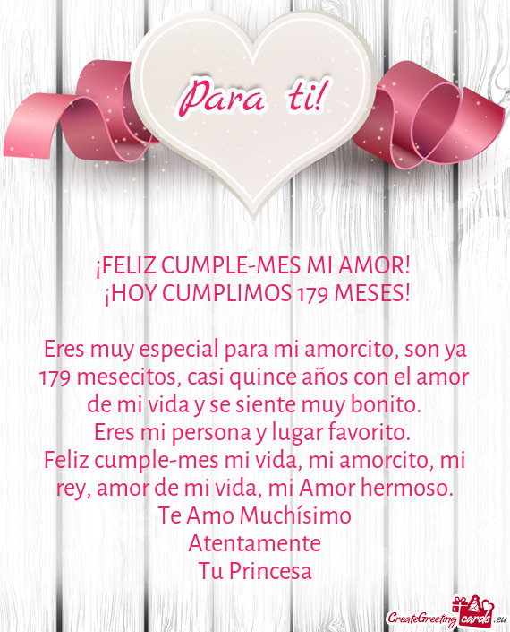 ❤️¡HOY CUMPLIMOS 179 MESES!❤️
