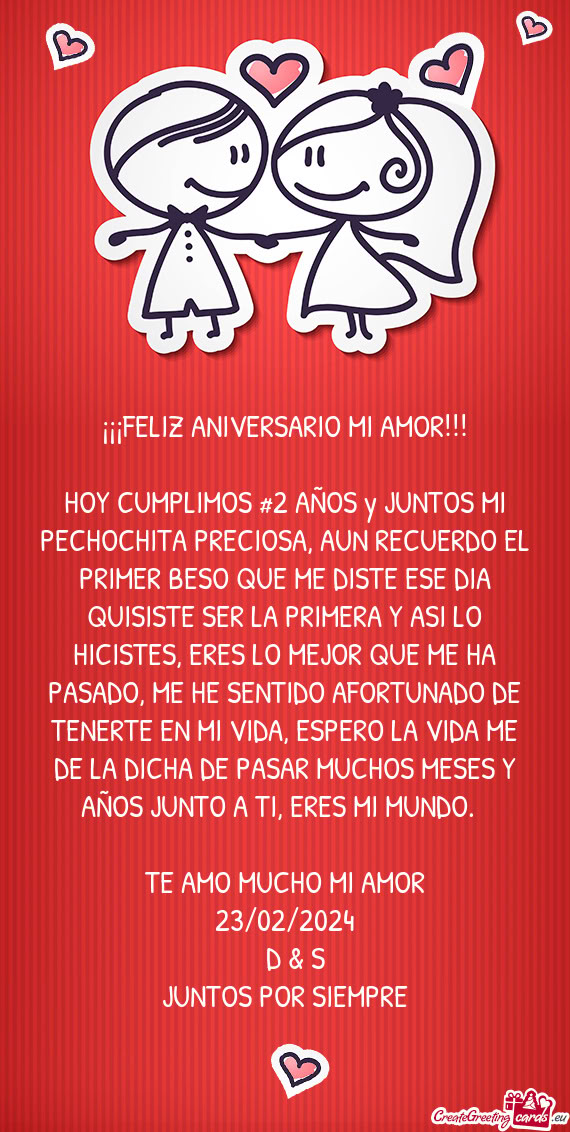 HOY CUMPLIMOS #2 AÑOS y JUNTOS MI PECHOCHITA PRECIOSA, AUN RECUERDO EL PRIMER BESO QUE ME DISTE ESE