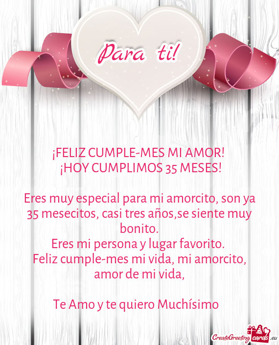 ❤️¡HOY CUMPLIMOS 35 MESES!❤️