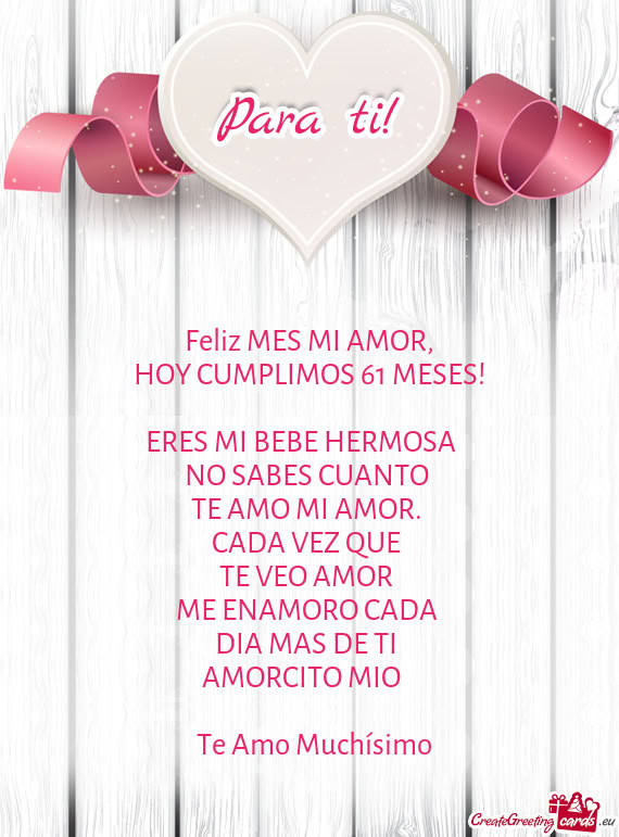 HOY CUMPLIMOS 61 MESES
