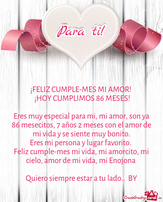 ❤️¡HOY CUMPLIMOS 86 MESES!❤️
