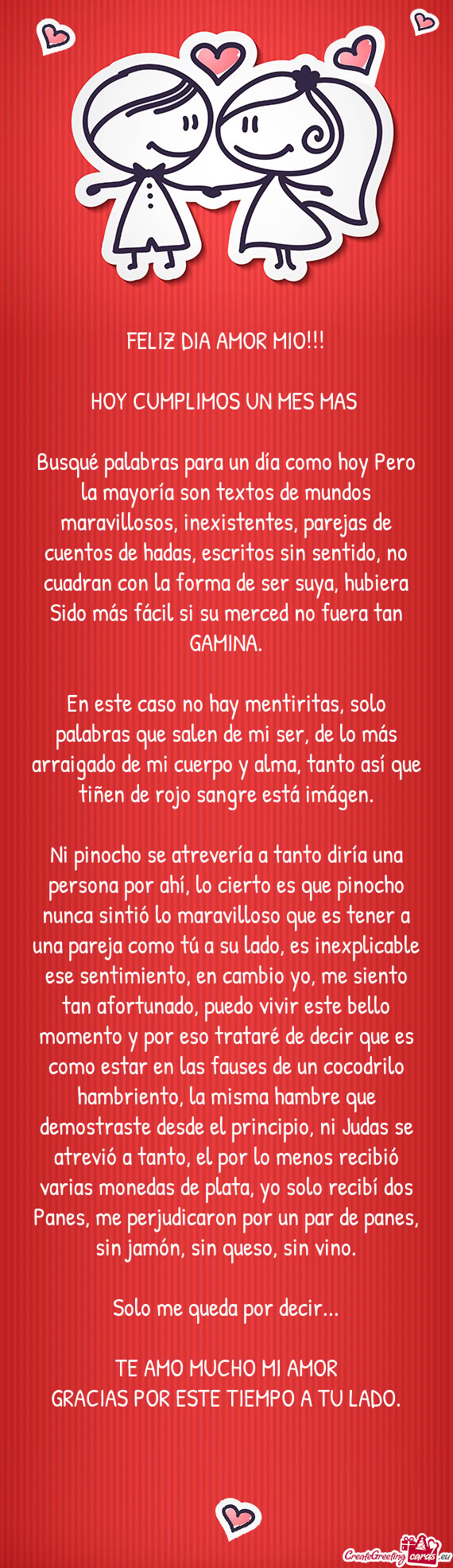 HOY CUMPLIMOS UN MES MAS❤