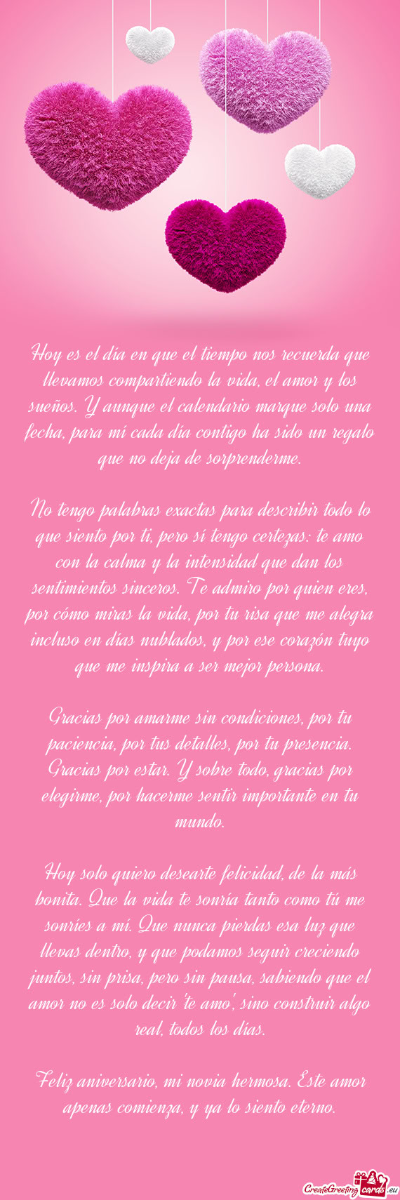 Hoy es el día en que el tiempo nos recuerda que llevamos compartiendo la vida, el amor y los sueño