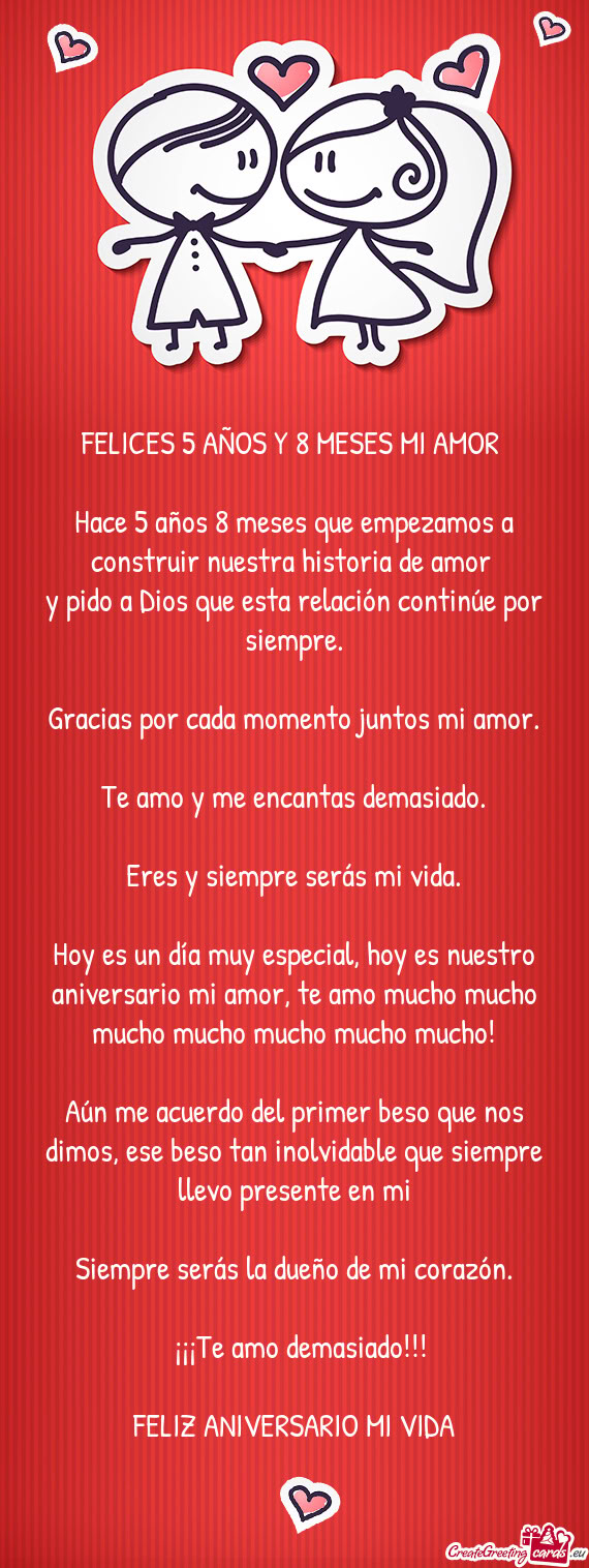 Hoy es un día muy especial, hoy es nuestro aniversario mi amor, te amo mucho mucho mucho mucho much