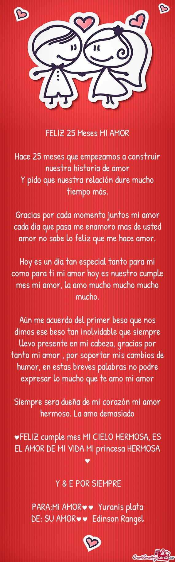 Hoy es un día tan especial tanto para mi como para ti mi amor hoy es nuestro cumple mes mi amor, la