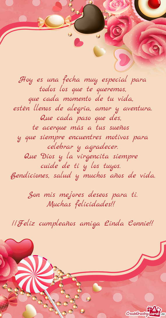 Hoy es una fecha muy especial para todos los que te queremos