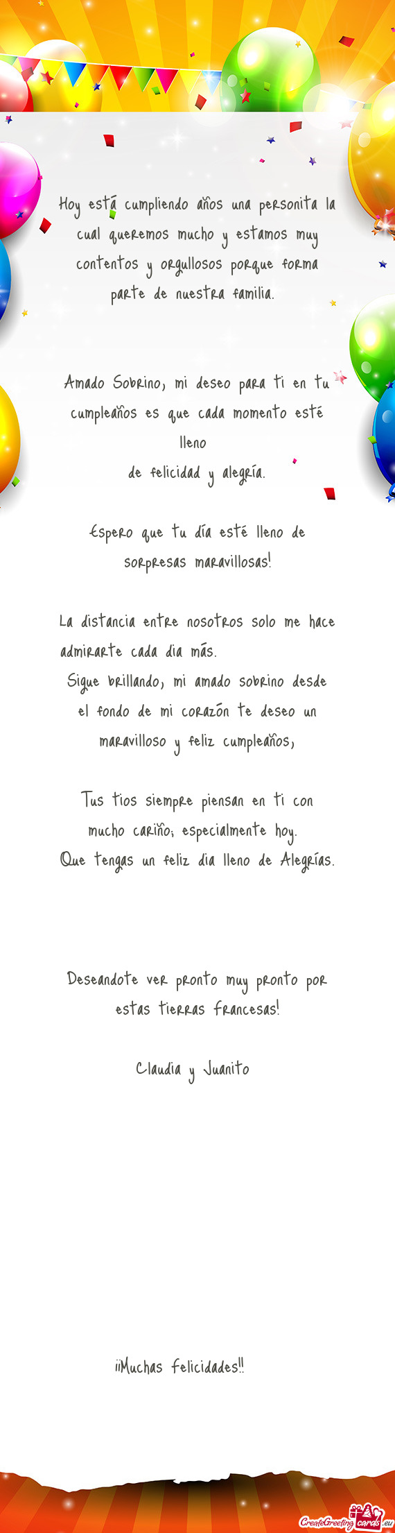 Hoy está cumpliendo años una personita la cual queremos mucho y estamos muy contentos y orgullosos