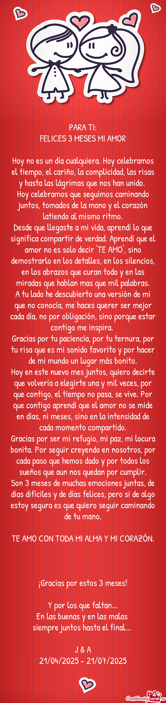 Hoy no es un día cualquiera. Hoy celebramos el tiempo, el cariño, la complicidad, las risas y hast
