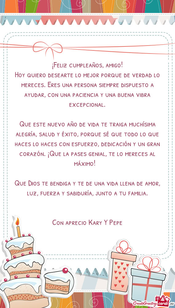 Hoy quiero desearte lo mejor porque de verdad lo mereces. Eres una persona siempre dispuesto a ayuda
