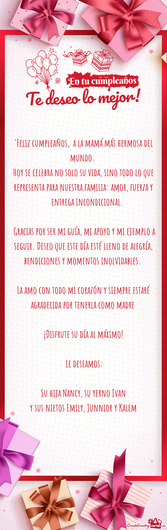 Hoy se celebra no solo su vida, sino todo lo que representa para nuestra familia: amor, fuerza y ​