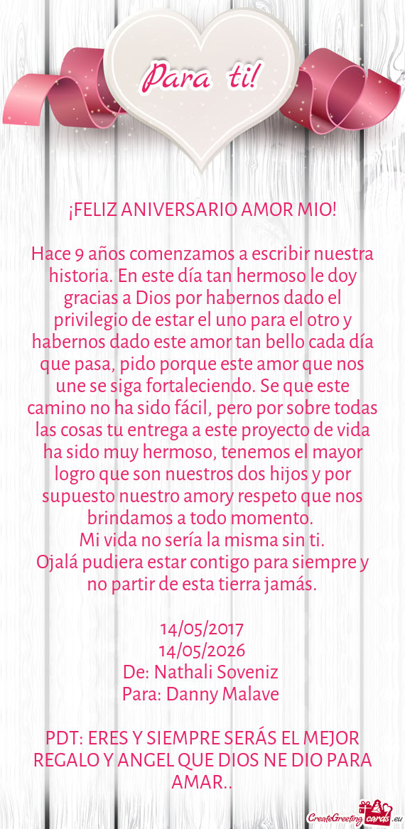 Ido fácil, pero por sobre todas las cosas tu entrega a este proyecto de vida ha sido muy hermoso, t