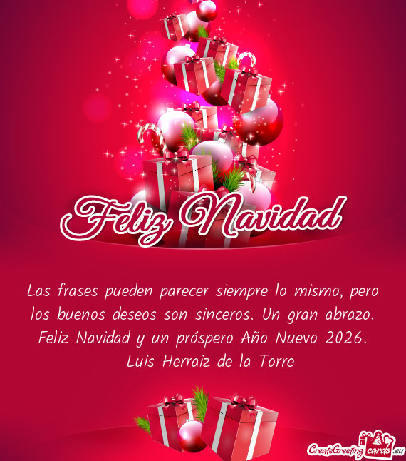 Iz Navidad y un próspero Año Nuevo 2026