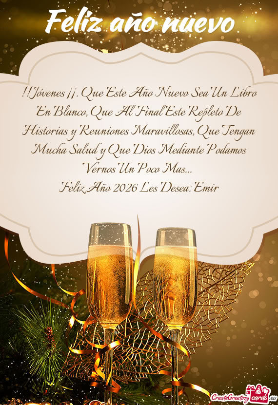 Jóvenes ¡¡. Que Este Año Nuevo Sea Un Libro En Blanco, Que Al Final Este Repleto De Historias