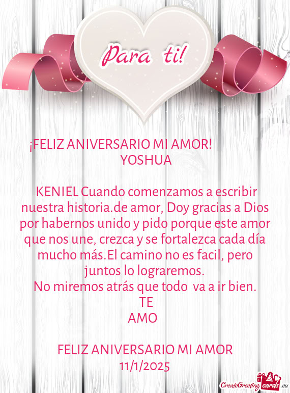 🌸KENIEL Cuando comenzamos a escribir nuestra historia.de amor, Doy gracias a Dios por habernos un