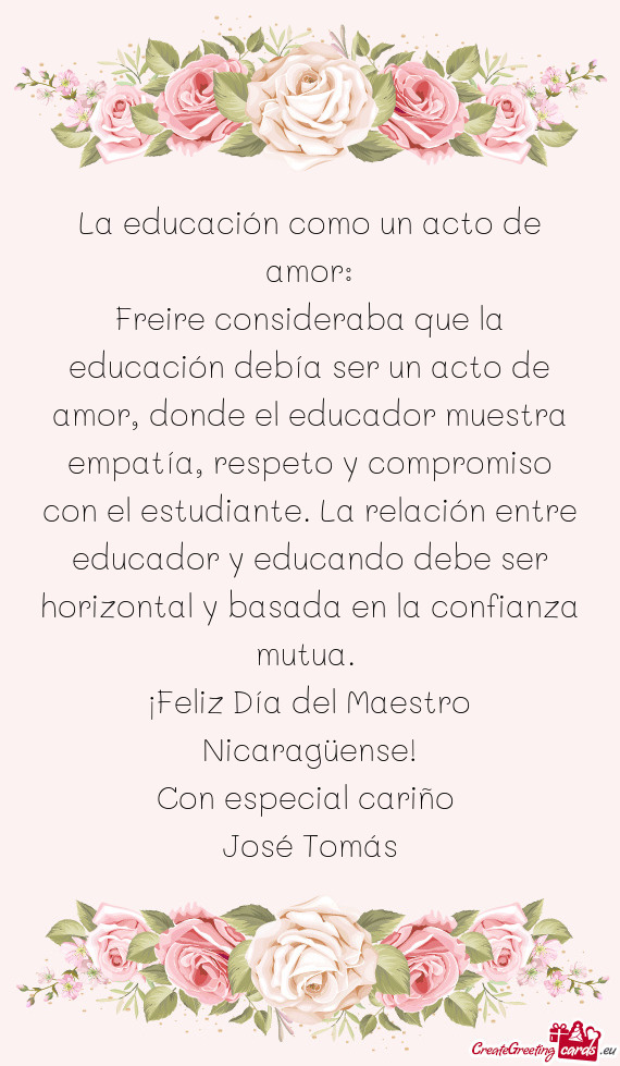 La educación como un acto de amor