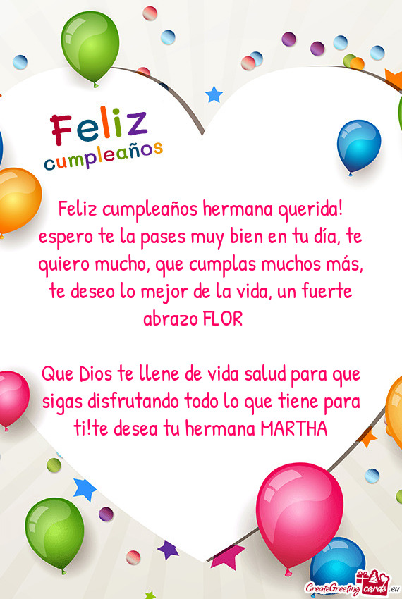 Las muchos más, te deseo lo mejor de la vida, un fuerte abrazo FLOR 🥳🥳