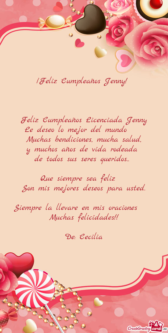 Le deseo lo mejor del mundo ❤️