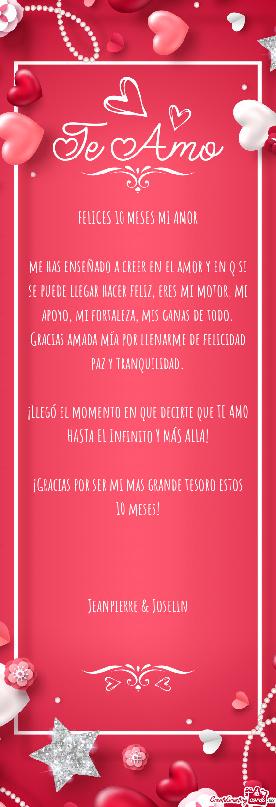 ¡Llegó el momento en que decirte que TE AMO HASTA EL Infinito Y MÁS ALLA