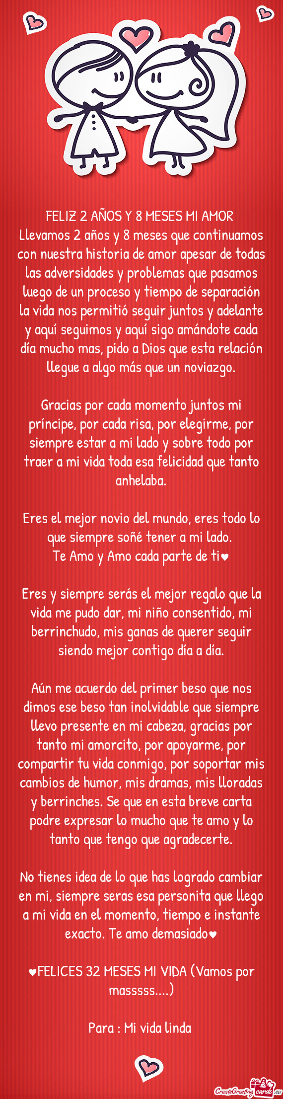 Llevamos 2 años y 8 meses que continuamos con nuestra historia de amor apesar de todas las adversid
