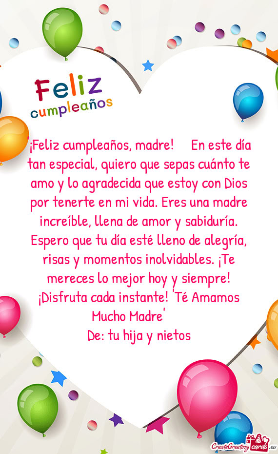 Lo agradecida que estoy con Dios por tenerte en mi vida. Eres una madre increíble, llena de amor y