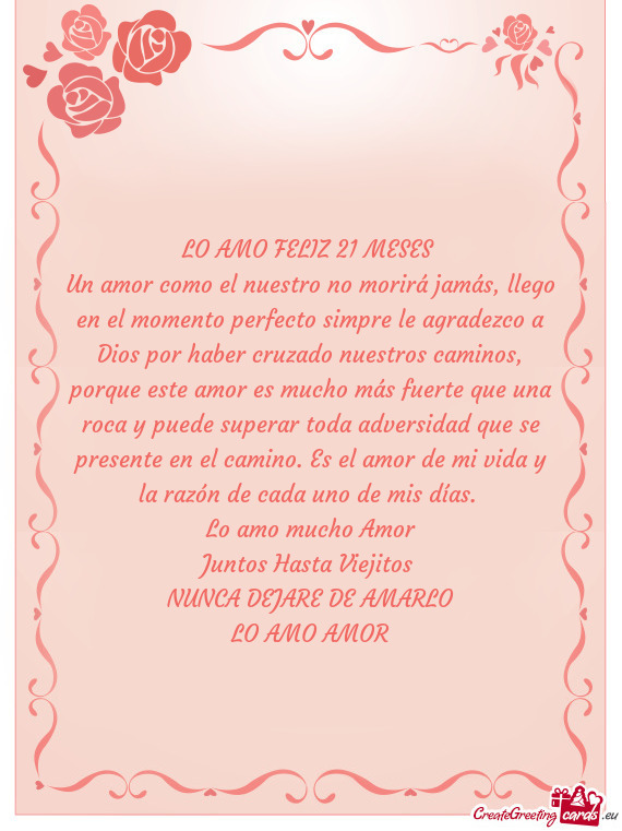 LO AMO FELIZ 21 MESES