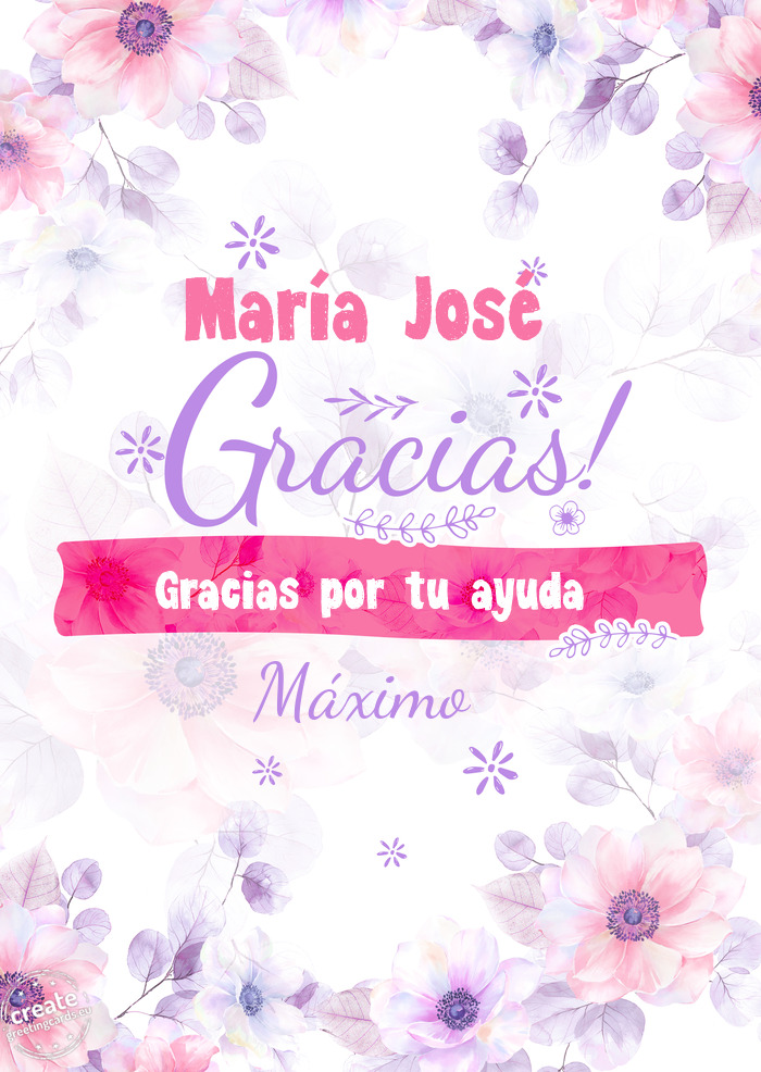 María José Gracias por tu ayuda Máximo