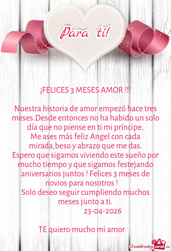 Me ases más feliz Angel con cada mirada,beso y abrazo que me das