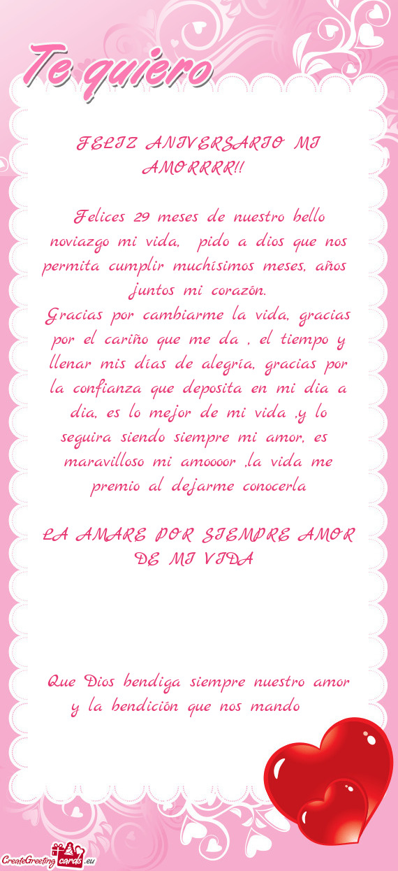 Meses, años juntos mi corazón