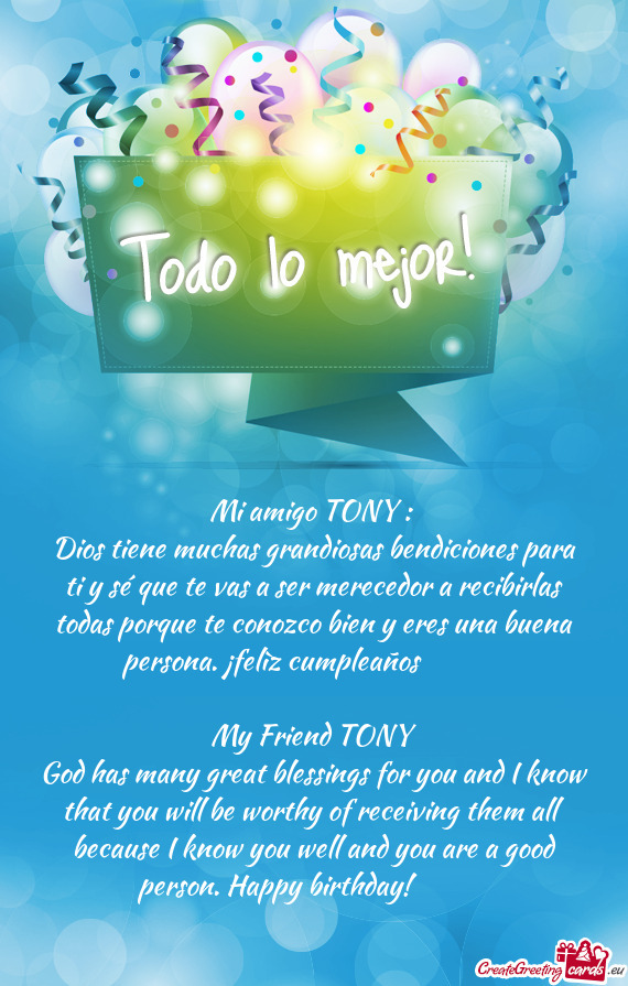 Mi amigo TONY