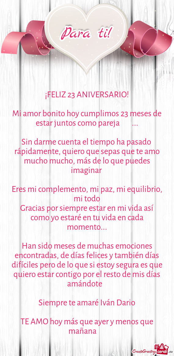 Mi amor bonito hoy cumplimos 23 meses de estar juntos como pareja👩‍❤️‍💋‍👨