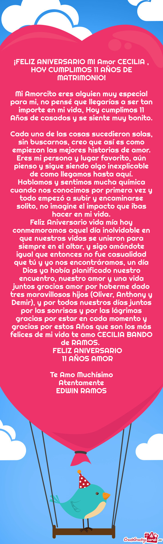 Mi Amorcito eres alguien muy especial para mi, no pensé que llegarías a ser tan importe en mi vida