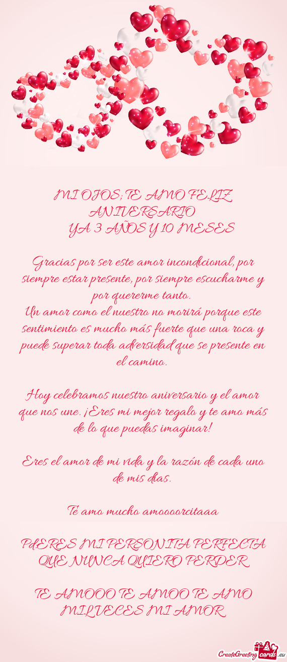 MI OJOS; TE AMO FELIZ ANIVERSARIO