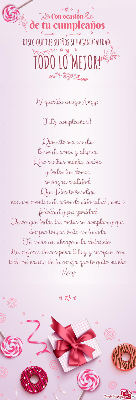 Mi querida amiga Angy