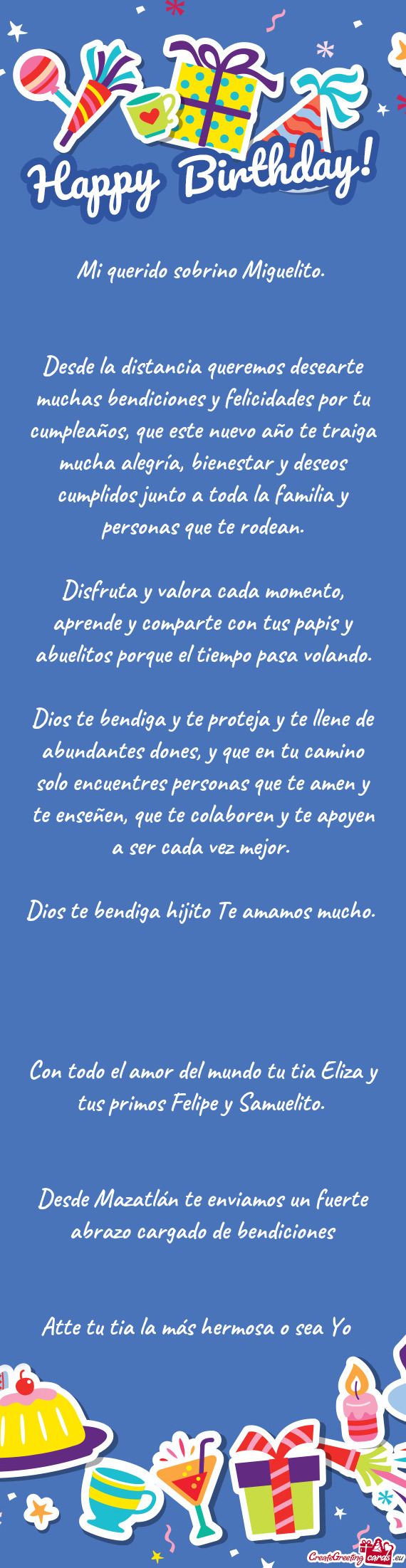 Mi querido sobrino Miguelito