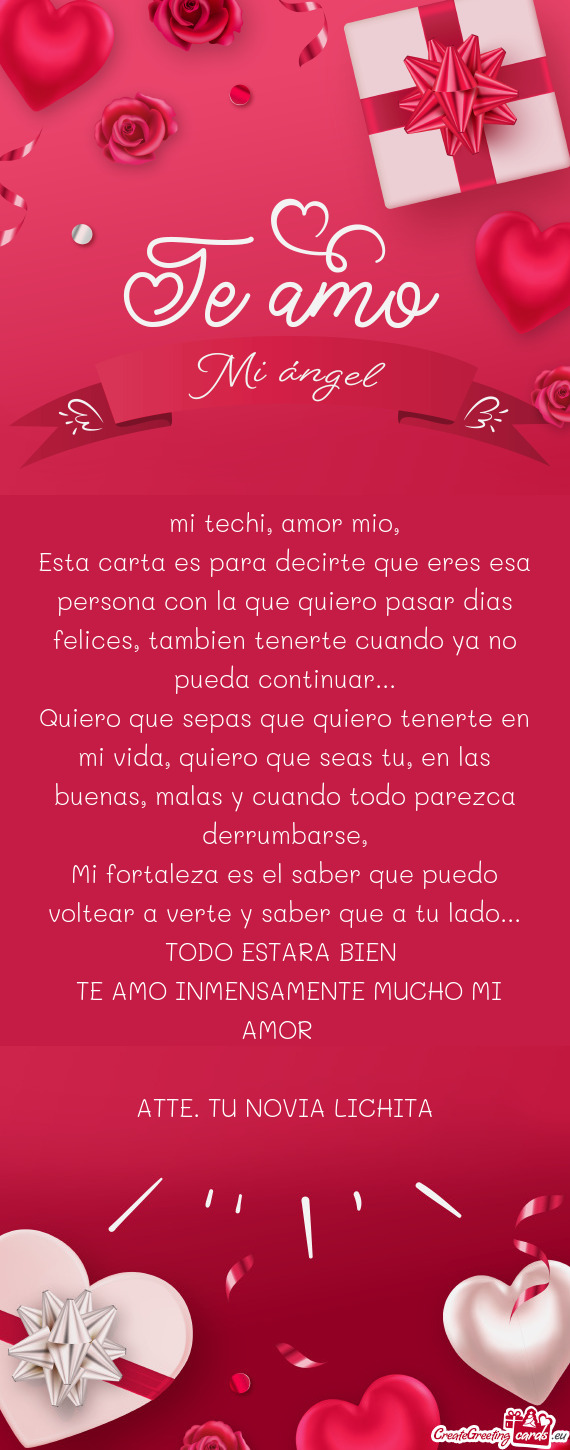 Mi techi, amor mio
