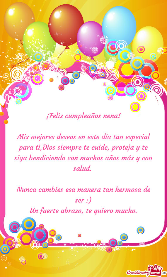 Mis mejores deseos en este día tan especial para ti,Dios siempre te cuide, proteja y te siga bendic