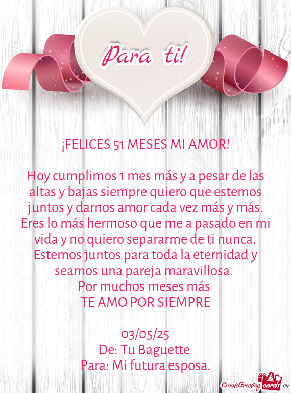 Mor cada vez más y más. Eres lo más hermoso que me a pasado en mi vida y no quiero separarme de t