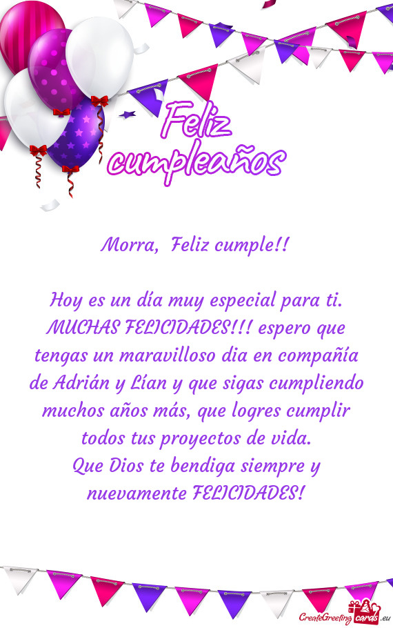 Morra, Feliz cumple