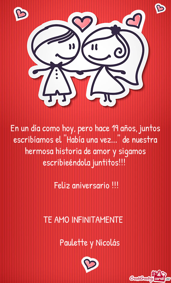 Mosa historia de amor y sigamos escribieéndola juntitos