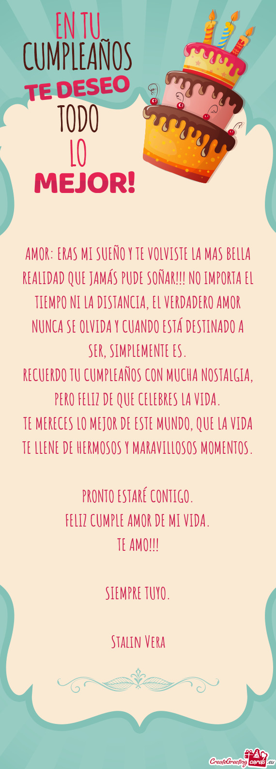 MPO NI LA DISTANCIA, EL VERDADERO AMOR NUNCA SE OLVIDA Y CUANDO ESTÁ DESTINADO A SER, SIMPLEMENTE E