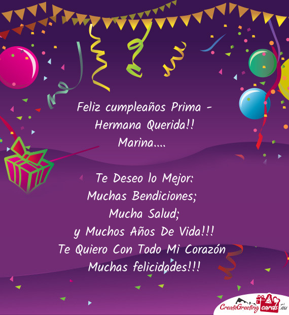 Muchas Bendiciones;