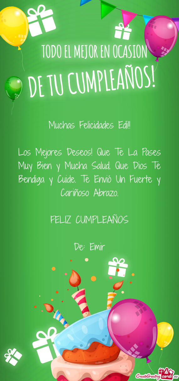 Muchas Felicidades Edi